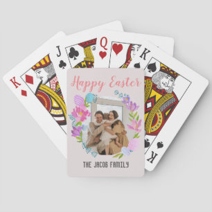 Happy Easter family,easter bunny family one photo Playing Cards