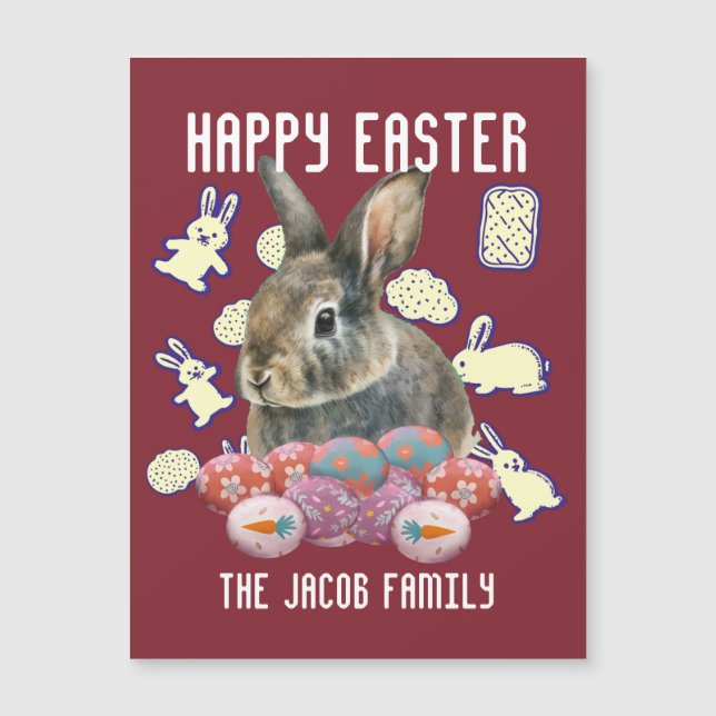  Happy Easter family, easter bunny, personalise  (Front)