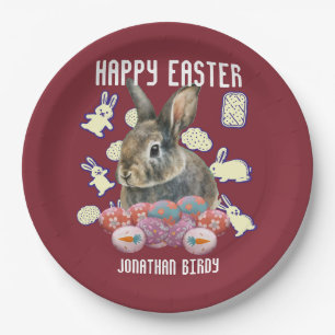  Happy Easter family, easter bunny, personalise  Paper Plate