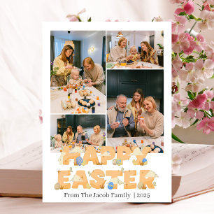 Happy Easter family, easter four photo collage  Holiday Card