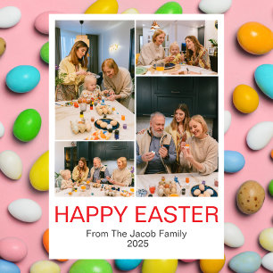 Happy Easter family, easter four photo collage  Holiday Card