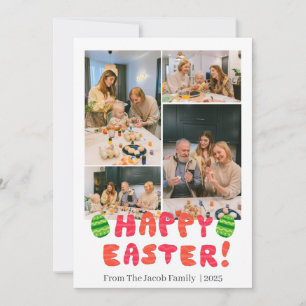 Happy Easter family, easter four photo collage  Holiday Card