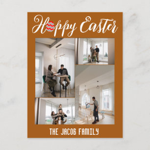 Happy Easter family, easter four photo collage  Holiday Postcard