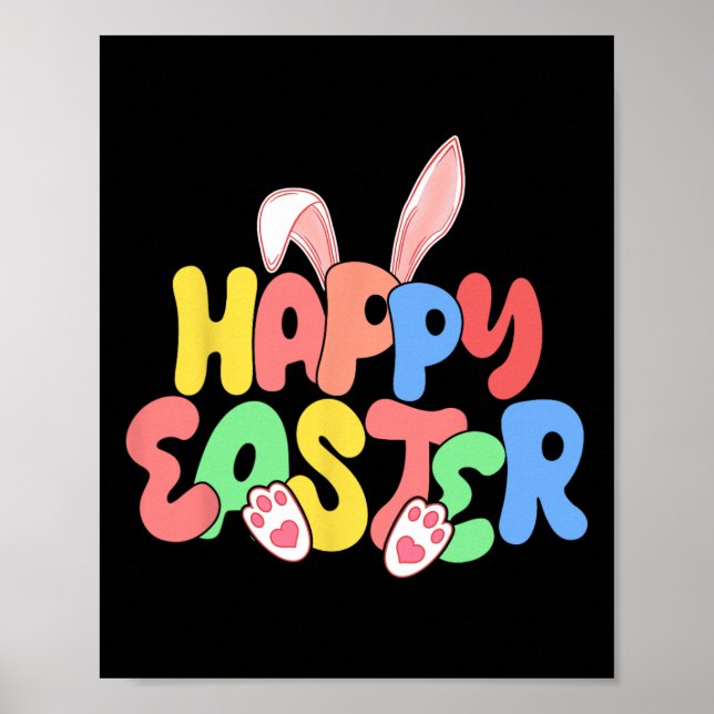 Happy Easter, Family Group, Easter Bunny, Egg Hunt Poster (Front)