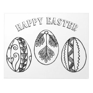 Happy Easter Fancy Easter Eggs Colouring Pages Notepad