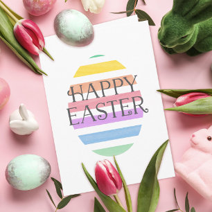 Happy Easter Festive Pastel Easter Egg Greeting Holiday Card