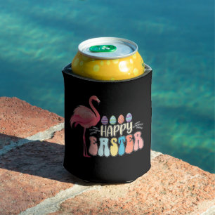 Happy Easter Flamingo Bunny Egg Basket Can Cooler
