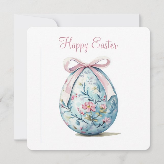 Happy Easter Flat Holiday Card  (Front)