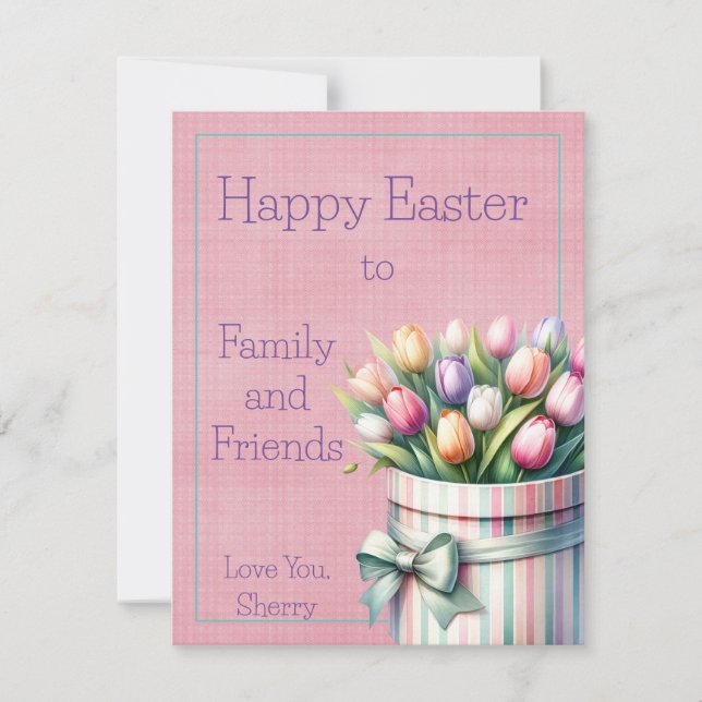 Happy Easter Flat Note Card (Front)