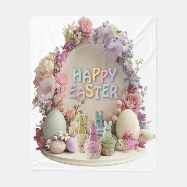 Happy Easter  Fleece Blanket (Front)
