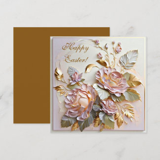 Happy Easter floral Blooms Holiday Card