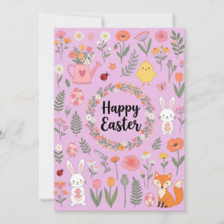 Happy Easter Floral Card 