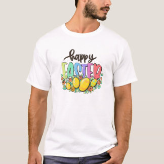 Happy Easter Floral Easter Eggs T-Shirt
