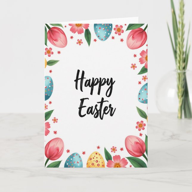 Happy Easter Floral Spring Card (Front)