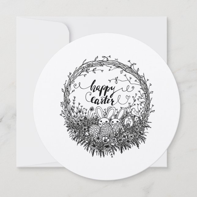 Happy Easter Floral Wreath Art (Front)