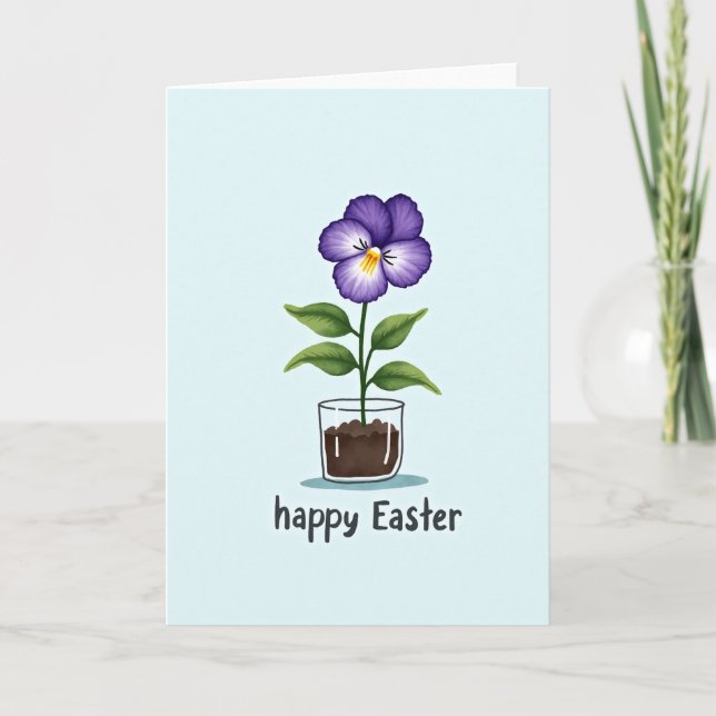 Happy Easter Flower Card (Front)