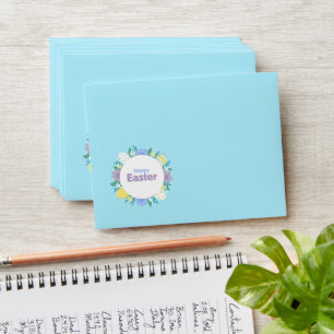 Happy Easter Flowers and Eggs Envelope