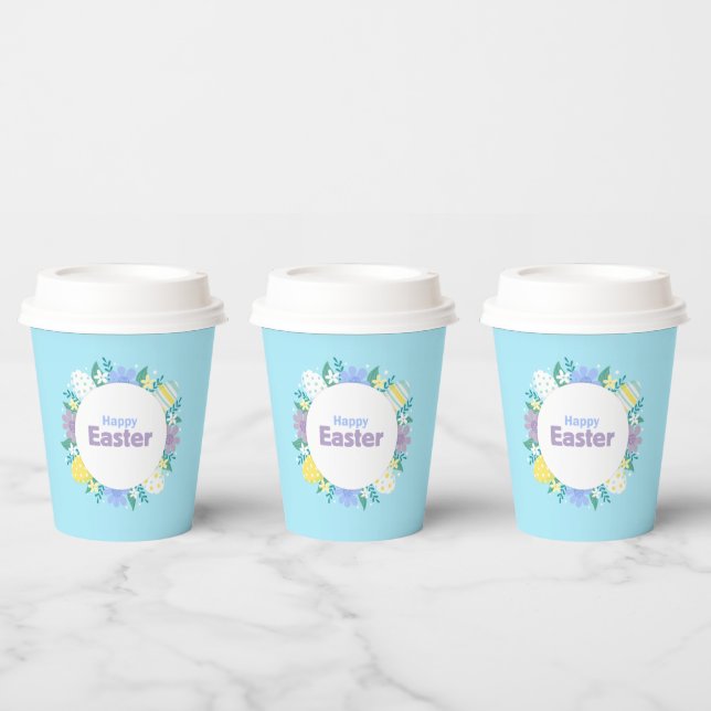 Happy Easter Flowers and Eggs  Paper Cups (Multi)