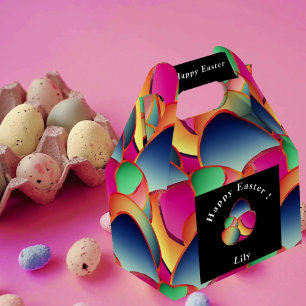 Happy Easter Foil Colourful Gradient 4 Easter Eggs Favour Box