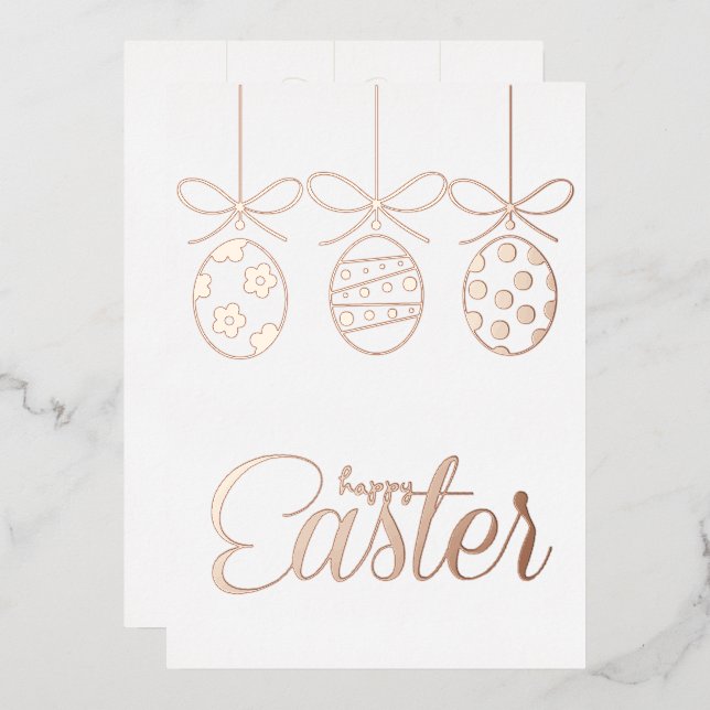 Happy Easter Foil Luxury Decoration Stylish (Front/Back)