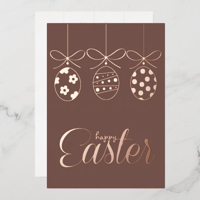 Happy Easter Foil Luxury Decoration Stylish (Front/Back)