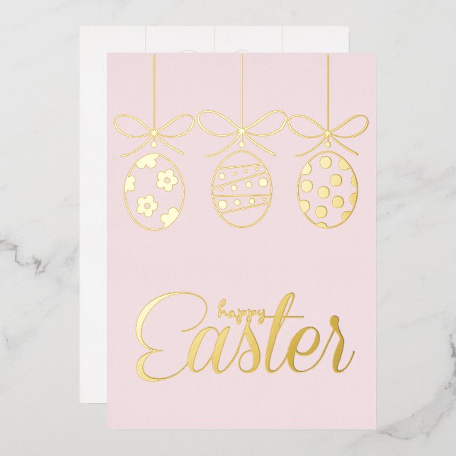 Happy Easter Foil Luxury Decoration Stylish (Front/Back)