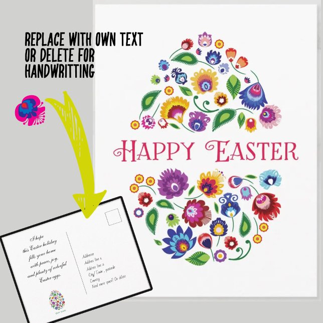 Happy Easter (folklore)  customisable Card white (Creator Uploaded)