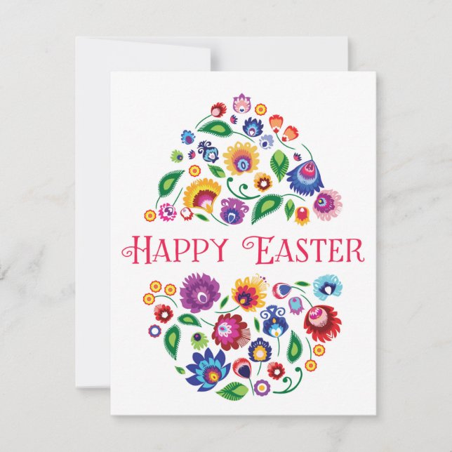 Happy Easter (folklore)  customisable flat Card (Front)