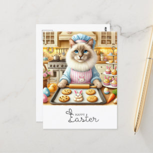 Happy Easter for Cat Lovers in Bakery  Postcard