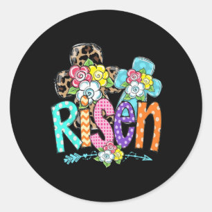 Happy Easter For Christian Girls Mum He Is Risen L Classic Round Sticker