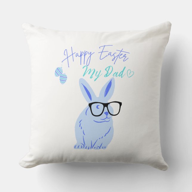 Happy Easter for Dad and Vintage Bunny Cushion (Front)