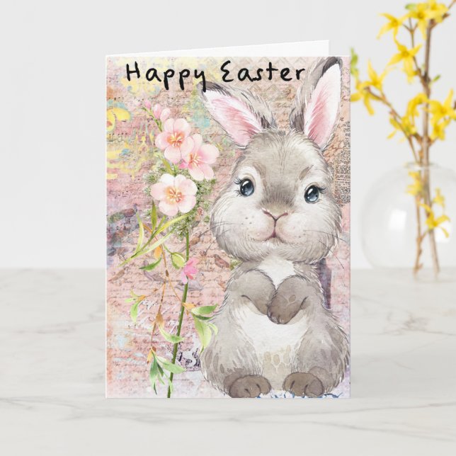 Happy Easter for Granddaughter Card (Yellow Flower)