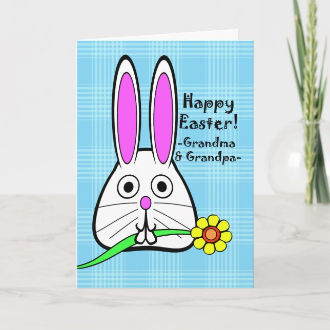 Happy Easter for Grandparents, Cute Rabbit Holiday Card (Front)
