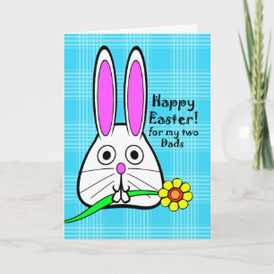 Happy Easter for My Two Dads, Cute Rabbit Holiday Card