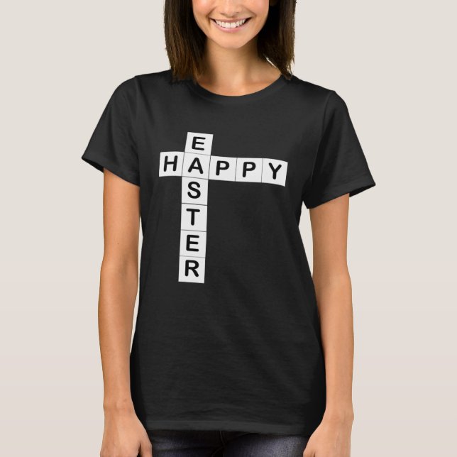 Happy Easter for  of Crosswords Puzzles Him Her T-Shirt (Front)