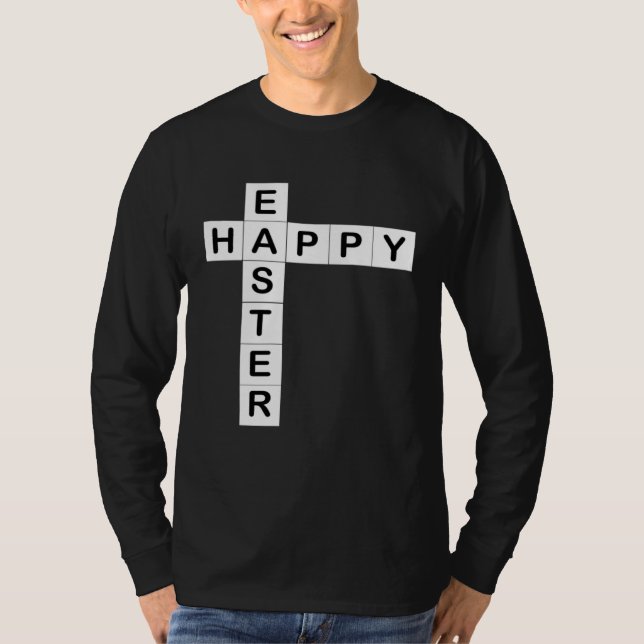 Happy Easter for  of Crosswords Puzzles Him Her T-Shirt (Front)