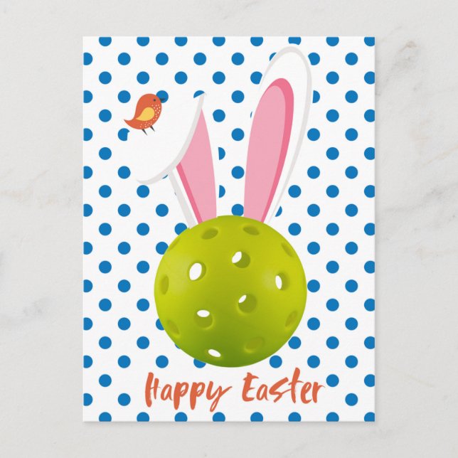 Happy Easter for Pickleballer, cute Postcard (Front)