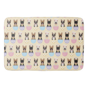 Happy Easter French Bulldog Pattern Bath Mat