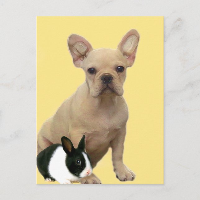 Happy Easter French bulldog postcard (Front)