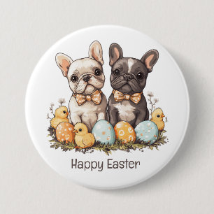 Happy Easter French Bulldogs 7.5 Cm Round Badge