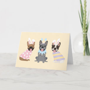 Happy Easter French Bulldogs Holiday Card