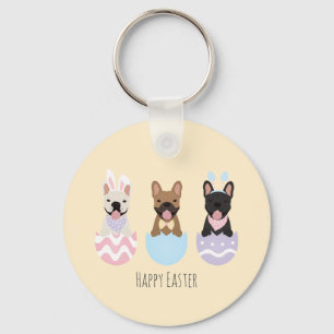 Happy Easter French Bulldogs Key Ring