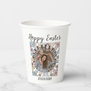 Happy Easter friend,easter bunny mum & baby photo Paper Cups