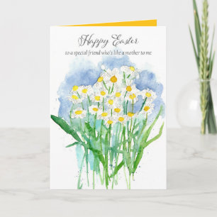 Happy Easter Friend Like a Mother to Me Flowers Card