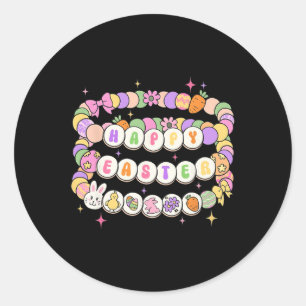 Happy Easter Friendship Bracelet Easter Bunny Egg  Classic Round Sticker
