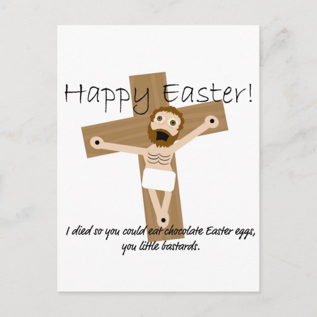 Happy Easter from Angry Jesus Holiday Postcard (Front)