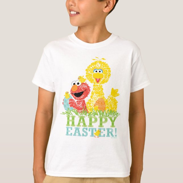 Happy Easter from Elmo & Big Bird T-Shirt (Front)
