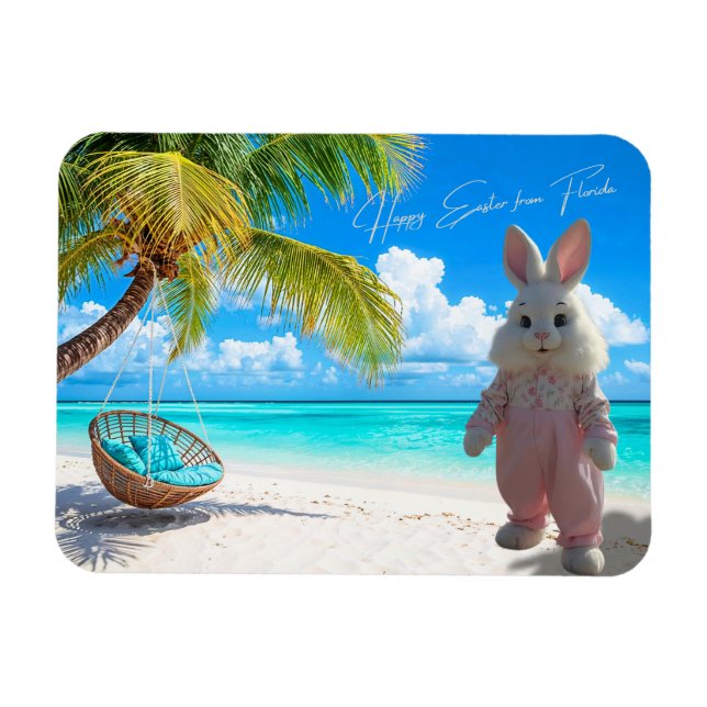 Happy Easter from Florida Beach with Easter Bunny Magnet (Horizontal)