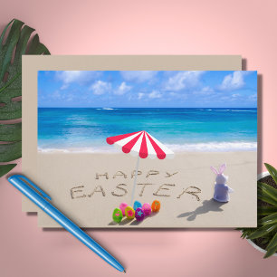 Happy Easter from Florida Tropical Beach Coastal  Holiday Card