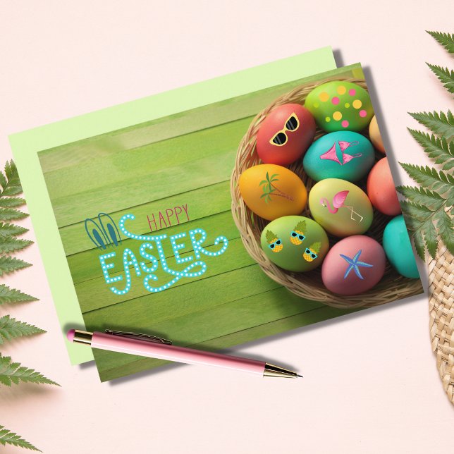 Happy Easter from Florida Tropical Beach Coastal Holiday Card (Creator Uploaded)